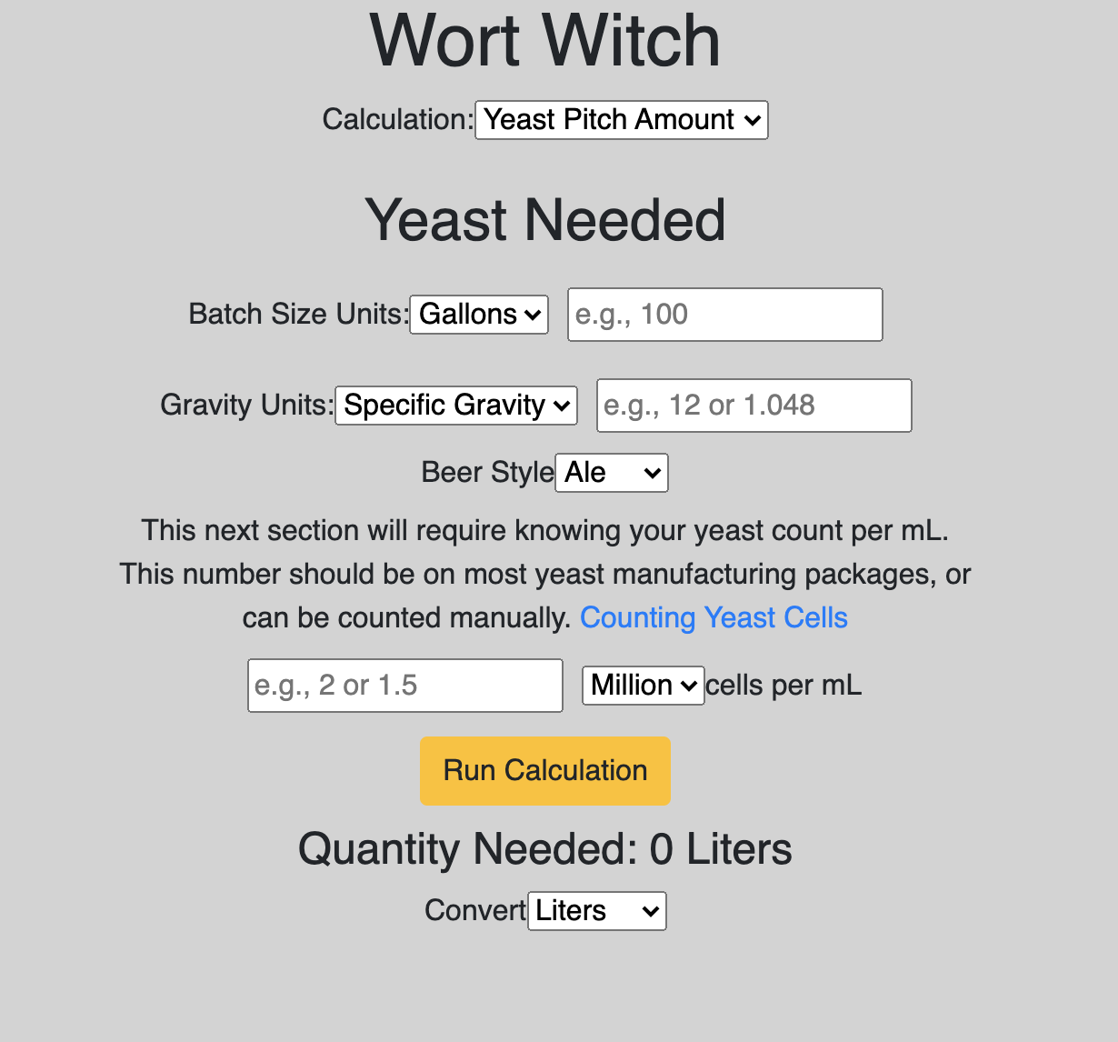 Wort Witch - Brewing Calculator